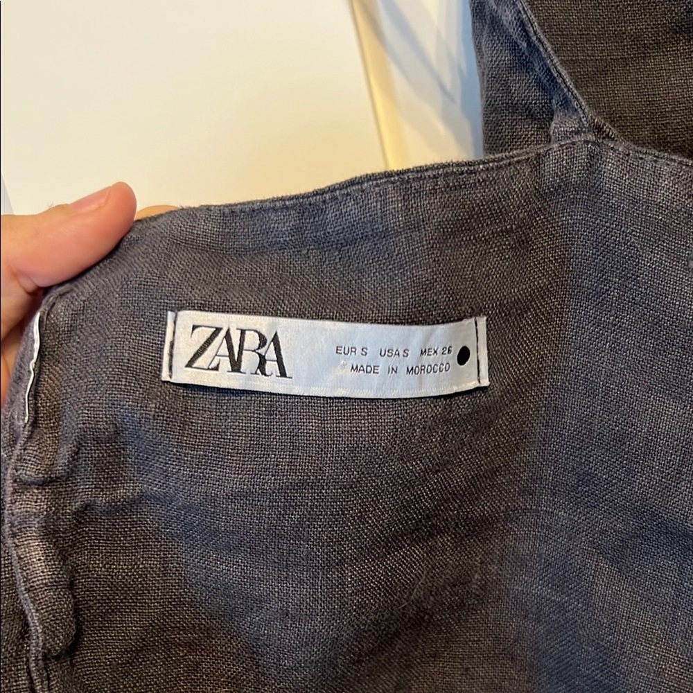 Zara Tie-Back Linen Crop Top - Picture 4 of 5